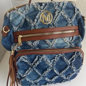 MKP Women Fashion Backpack Purse Jean Denim Handbag